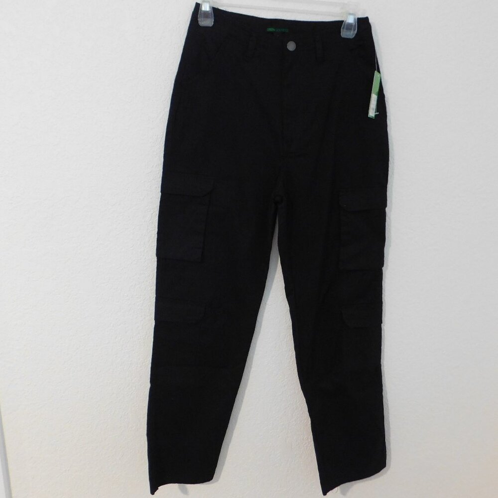 Green Goddess Black Cargo Pants Womens Size Medium Cotton NEW - Picture 4 of 9